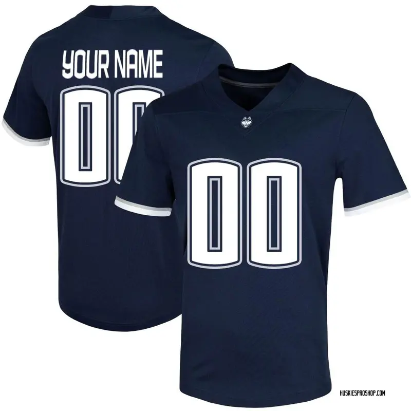 Game Men's Custom UConn Huskies Navy Untouchable Football Jersey