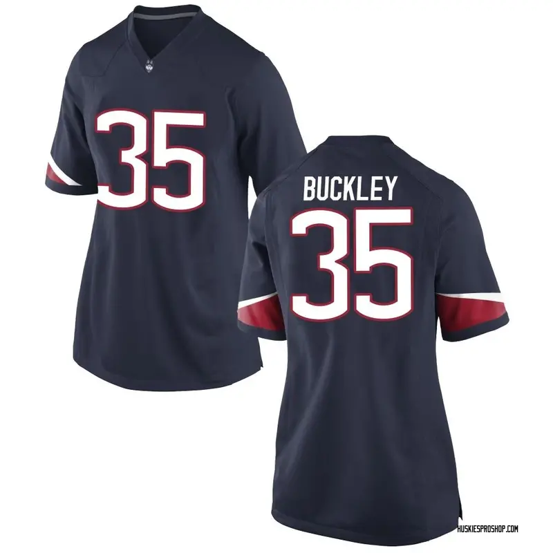 Game Women's Drew Buckley UConn Huskies Navy Football College Jersey